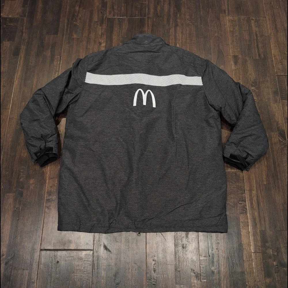 McDonalds Team Jacket Mens XL Charcoal Gray Quilted Lined Zip Up‎ Workwear